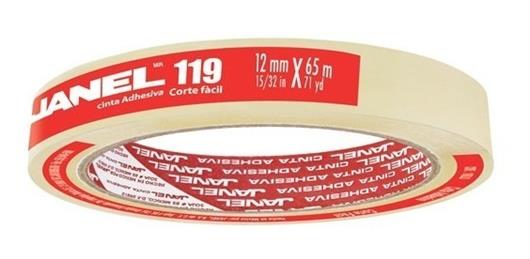 CINTA ADHESIVA CORTE FACIL JANEL 119 TRANSPARENTE DE 12 MM X 65 M 1 PZA-JANEL