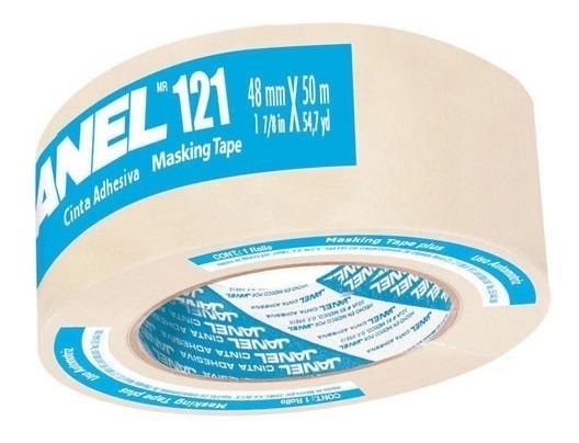 CINTA ADHESIVA MASKING TAPE JANEL 121 COLOR BLANCA DE 48 MM X 50 M 1 PZA-JANEL