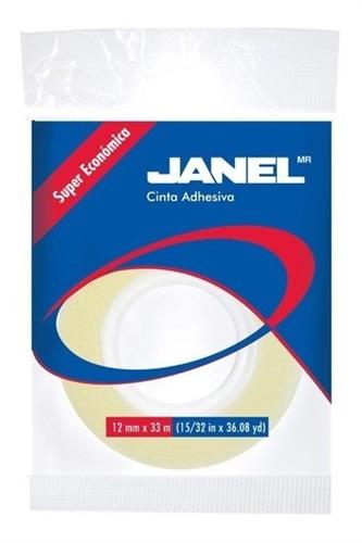 CINTA ADHESIVA CORTE FACIL JANEL 255 TRANSPARENTE DE 12 MM X 3 3M 1 PZA-JANEL