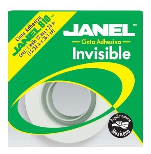 CINTA ADHESIVA INVISIBLE JANEL 810 COLOR TRANSPARENTE DE 12 MM X 33 M 1 PZA-JANEL