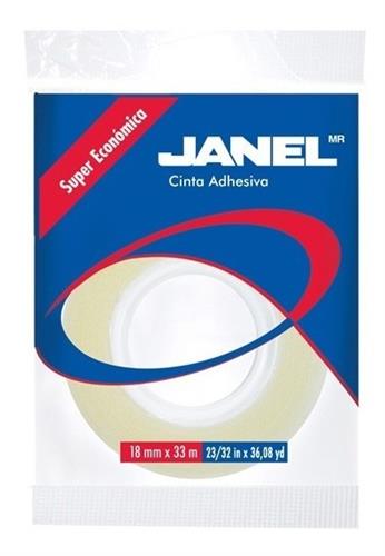 CINTA ADHESIVA CORTE FACIL JANEL 255 TRANSPARENTE DE 18 MM X 33 M 1 PZA-JANEL