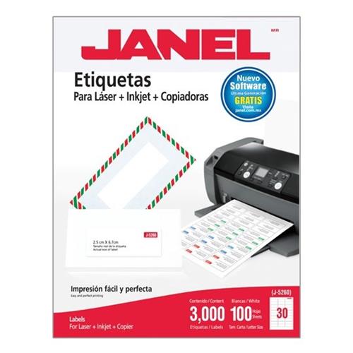 ETIQUETAS BLANCAS JANEL J-5260 DE 2.5X6.7 CM 1 PAQUETE-JANEL