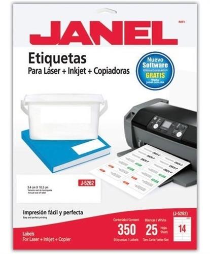 ETIQUETAS BLANCAS JANEL J-5262 DE 3.4X10.2 CM 1 PAQUETE-JANEL