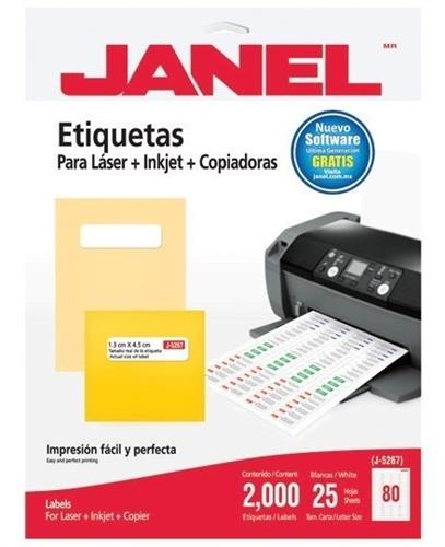 ETIQUETAS BLANCAS JANEL J-5267 DE 1.3X4.5 CM 1 PAQUETE-JANEL