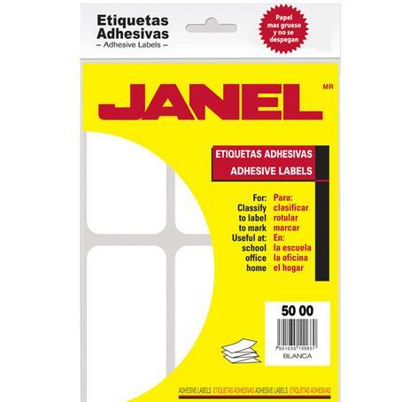 ETIQUETAS BLANCAS JANEL NO.25 DE 50X100 MM 1 PAQUETE-JANEL