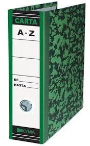 REGISTRADOR DE CARTON MARMOLEADO CLASICO ARILLO EN O DE 2´´ VERDE KYMA KYVJ 1 PIEZA-KYMA