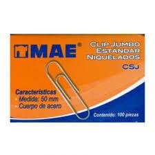 CLIP JUMBO MAE CAJA CON 100 CLIPS-MAE