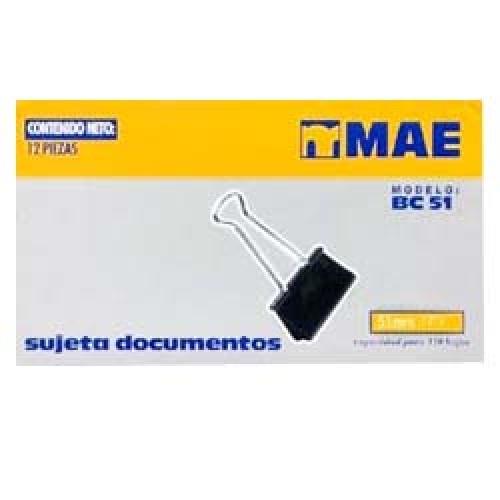 SUJETADOCUMENTOS GRANDE MAE CAPACIDAD DE HASTA 110 HOJAS 1 CAJA 12 PIEZAS-MAE