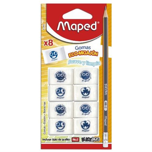 GOMA ESSENTIALS SOFT BLANCA MAPED 112915 BLISTER C/8 PZAS INCLUYE LAPIZ BLACK PEPS-MAPED