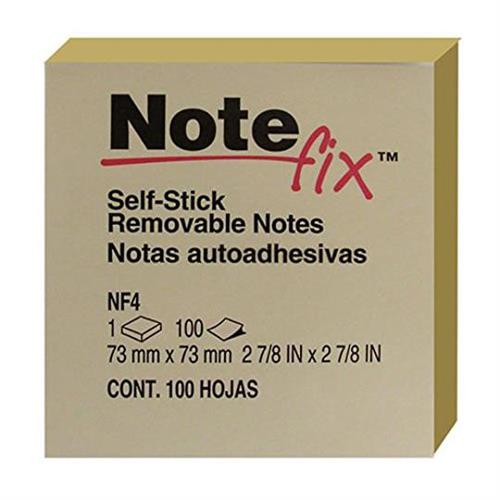 NOTA ADHESIVA REMOVIBLE NOTE-FIX NF4 COLOR AMARILLO PASTEL FORMA CUADRADA 100 HOJAS-3M