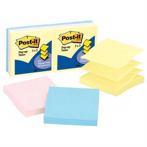 NOTA ADHESIVA REMOVIBLE POP-UP POST-IT R330-AP COLORES PASTEL FORMA CUADRADA 100 HOJAS-3M