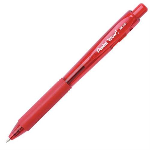 BOLIGRAFO PENTEL WOOW! BK404 COLOR ROJO PUNTO MEDIANO 1.0MM BARRIL TRIANGULAR 1 PZA-PENTEL