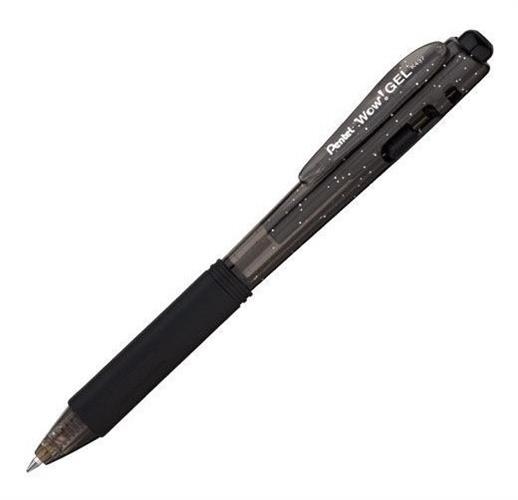 BOLIGRAFO PENTEL WOOW! GEL K437CR NEGRO PUNTO MEDIANO 0.7MM BARRIL TRIANGULAR 1 PZA-PENTEL