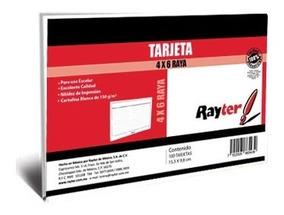 TARJETA BIBLIOGRAFICA RAYTER 12.2 X 7 CM COLOR RAYADA 1 PAQUETE CON 100 PIEZAS-RAYTER