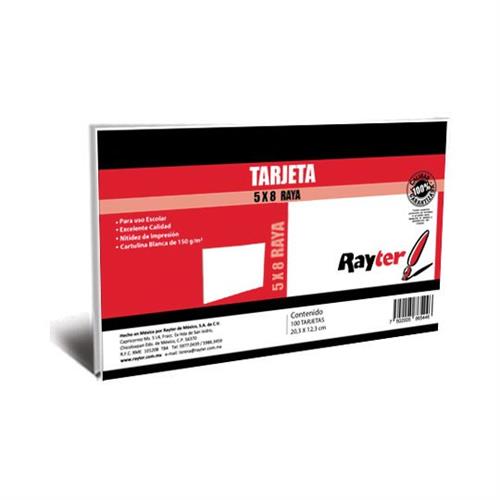 TARJETA RAYTER COLOR RAYADA-RAYTER