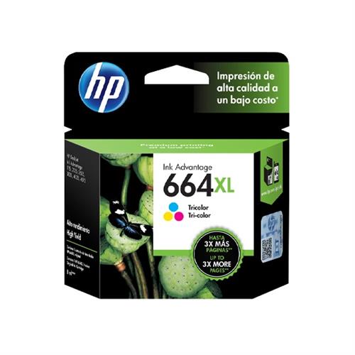 CARTUCHO DE TINTA HP 664XL TRICOLOR ORIGINAL F6V30AL-HP