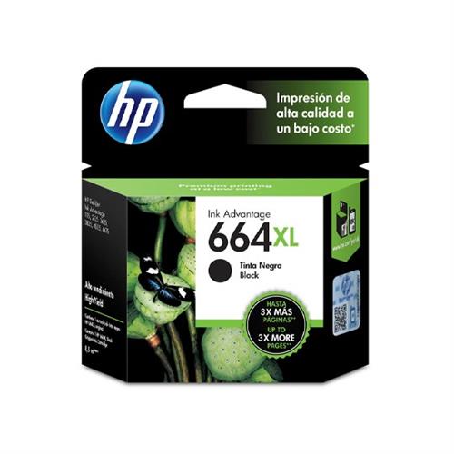 CARTUCHO DE TINTA HP 664XL NEGRO ORIGINAL F6V31AL-HP