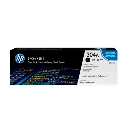 CARTUCHO DE TONER DUAL PACK HP 304A NEGRO LASERJET ORIGINAL CC530AD-HP