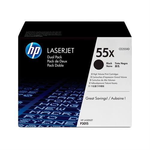 CARTUCHO DE TONER DUAL PACK HP 55X NEGRO LASERJET ORIGINAL CE255XD-HP