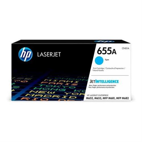 CARTUCHO DE TONER HP 655A CYAN LASERJET ORIGINAL CF451A-HP