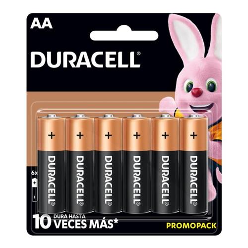 PILA ALCALINA DURACELL AA DE 1.5 VOLTS 6 PIEZAS-DURACELL