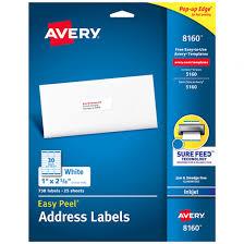 ETIQUETA BLANCA INKJET 1 X 2 5/8IN(25 HJS)-AVERY