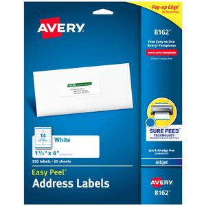 ETIQUETA BLANCA INKJET 1 1/3 X 4IN(350 ETIQUETAS) #-AVERY