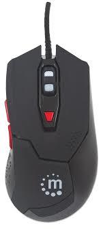 MOUSE GAMING MANHATTAN 176071 CABLE DE 1.5 METRO NEGRO CON ROJO-MANHATTAN