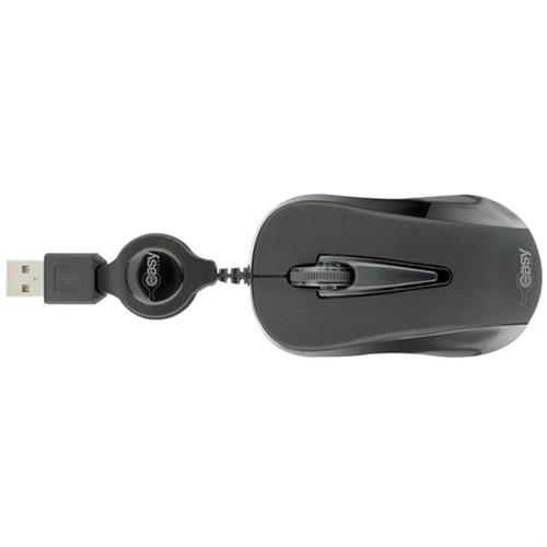 MOUSE MINI ALAMBRICO RETRACTIL EASY LINE EL-993346 CONEXION USB COLOR NEGRO-EASY LINE