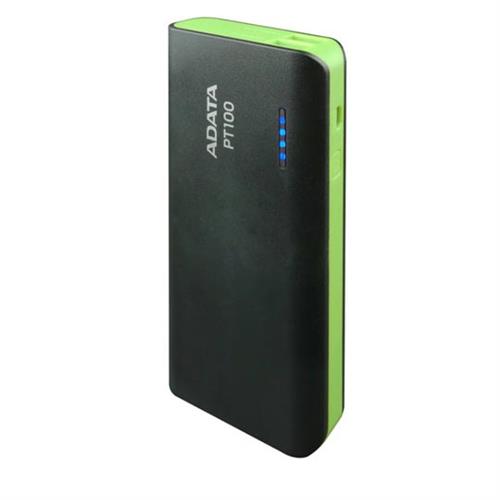 POWER BANK ADATA PT100 NEGRO CON VERDE 10000 MAH-ADATA