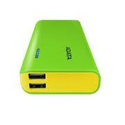 POWER BANK ADATA PT100 VERDE CON AMARILLO 10000 MAH-ADATA