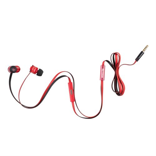 AUDIFONOS ALAMBRICOS DE 3.5 MM STEREN AUD-345 COLOR NEGRO CON ROJO-STEREN