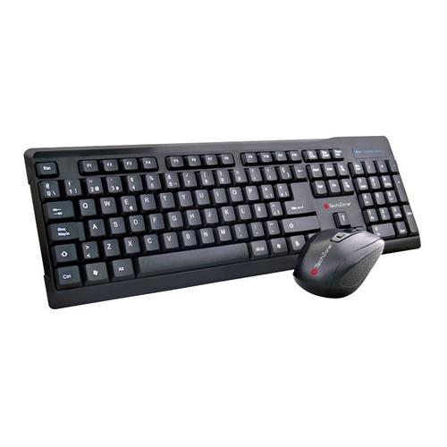 KIT TECLADO Y MOUSE TECHZONE TZ16COMB01-INA CONEXION INALAMBRICO COLOR NEGRO-TECHZONE