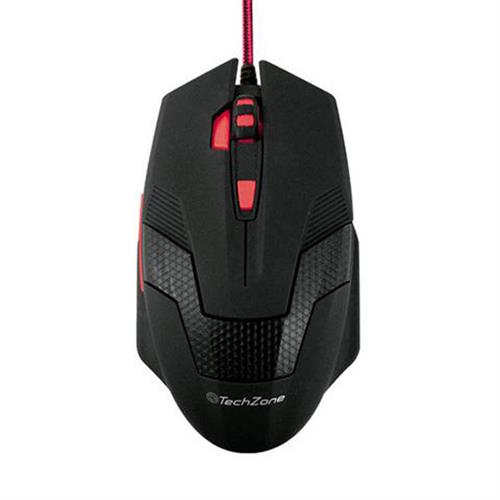 MOUSE GAMER ALAMBRICO TECHZONE TZ16MOU01-JUEGO CONEXION PUERTO USB COLOR NEGRO-TECHZONE