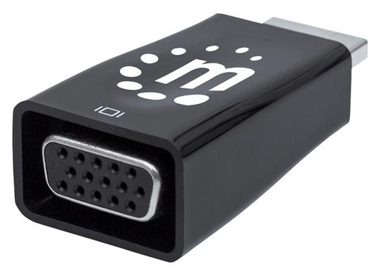 CONVERTIDOR HDMI A VGA MANHATTAN 151542 VGA // USB // 3.5MM // HDMI NEGRO-MANHATTAN