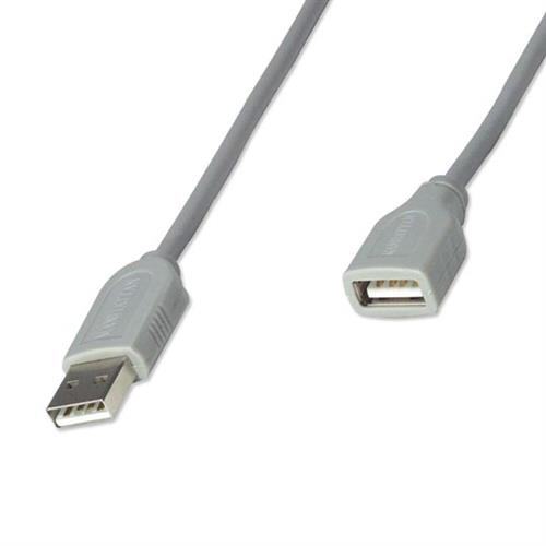 CABLE MANHATTAN 165211 EXTENSION USB 1.8 METROS GRIS MACHO A HEMBRA-MANHATTAN