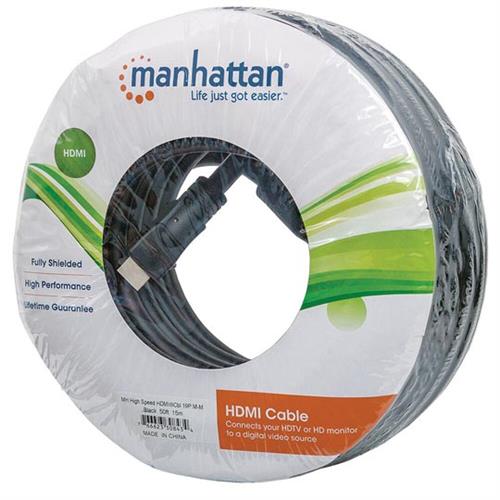 CABLE MANHATTAN 308434 HDMI 15 METROS NEGRO MACHO A MACHO-MANHATTAN