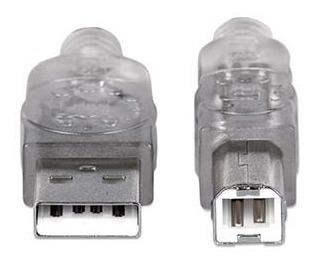 CABLE MANHATTAN 345408 USB A-B 7.6 METROS PLATA MACHO A MACHO-MANHATTAN