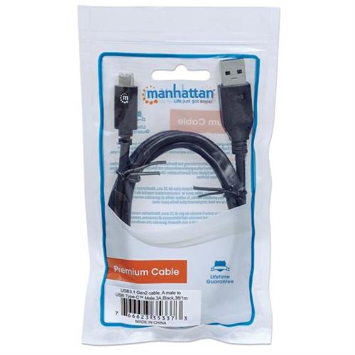 CABLE TRANSFERENCIA DE DATOS 353373 CABLE USB TIPO C  A-C M-M V3.1 2M MACHO A MACHO-MANHATTAN