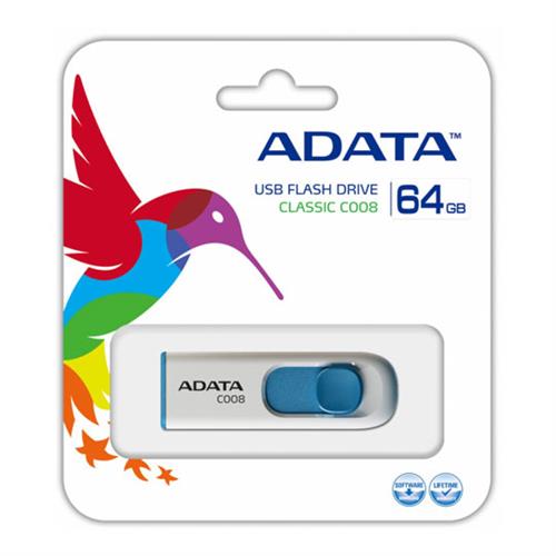 MEMORIA USB USB 2.0 USB 2.0 AC008-64G-RWE DE 64 GB AZUL/BLANCO-ADATA