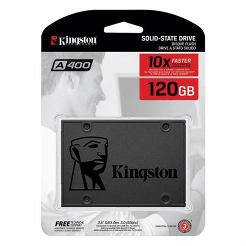 UNIDAD DE ESTADO SOLIDO KINGSTON A400 CAPACIDAD DE 120 GB FACTOR DE FORMA 2.5-KINGSTONE