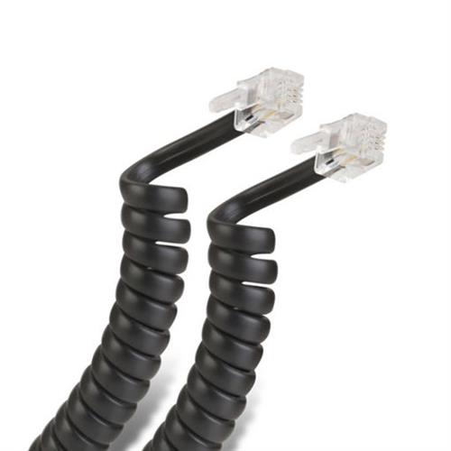 CABLE ESPIRAL TELEFÓNICO PARA AURICULAR STEREN 302-015N NEGRO 4.5 M-STEREN