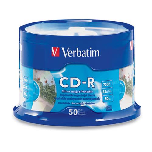 DISCO COMPACTO CD-R VERBATIM 95005CD 700 MB VELOCIDAD 52X CAMPANA DE 50 PIEZAS-VERBATIM