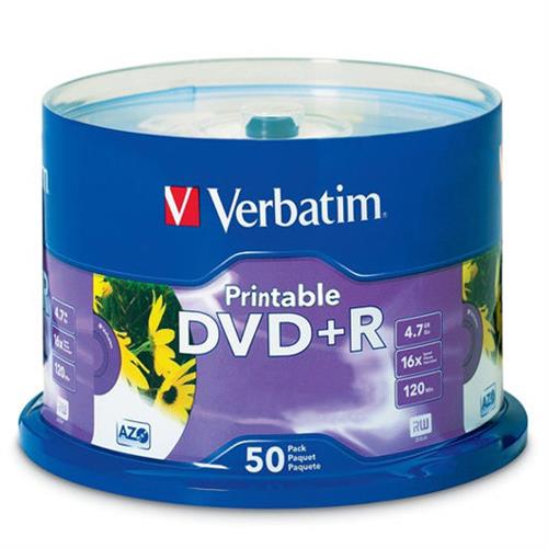 DVD DVD R IMPRIMIBLE VERBATIM 95136D CAPACIDAD 4.7 GB VELOCIDAD 16X CAMPANA 50 PIEZAS-VERBATIM