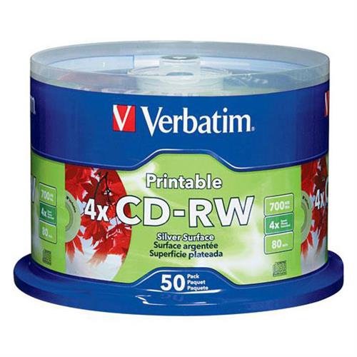 DISCO COMPACTO CD-RW VERBATIM 95159 700 MB 4X PRESENTACION CAMPANA DE 50 PIEZAS-VERBATIM