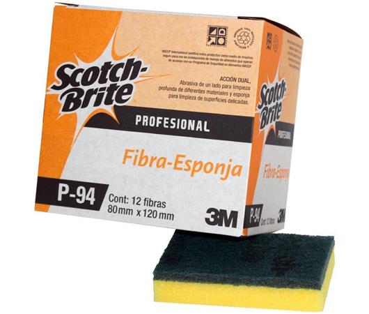 FIBRA ESPONJA SCOTCH-BRITE DE USO DOMESTICO 12 PZAS-3M