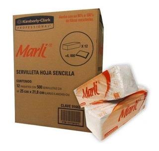 SERVILLETA INTERFOLEADA MARLI 91663 DE 250 HOJAS DOBLES 24 PAQUETES-KIMBERLY CLARK