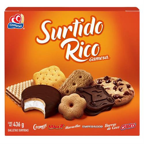 GALLETAS SURTIDO RICO GAMESA DE 436 GRAMOS-GAMESA