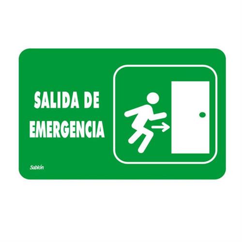 LETRERO ACRÍLICO SABLÓN SALIDA DE EMERGENCIA VERDE-SABLÓN