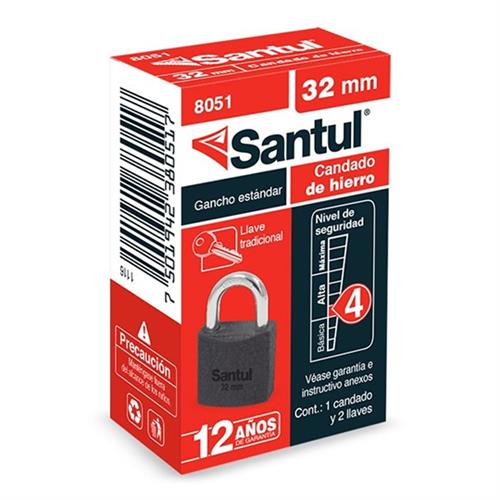 CANDADO GANCHO ESTANDAR SANTUL 8051 DE HIERRO-SANTUL